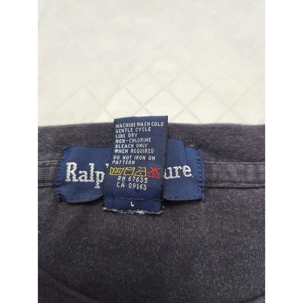 Vintage Ralph Lauren Polo Sport Shirt Mens Large Flag USA Graphic 90s